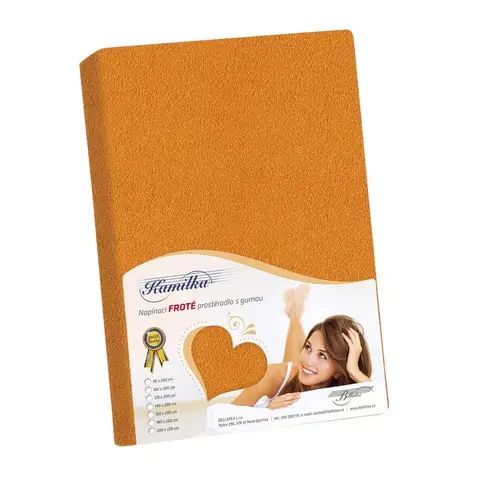 Plachty Bellatex Froté prestieradlo Kamilka oranžová, 90 x 200 cm