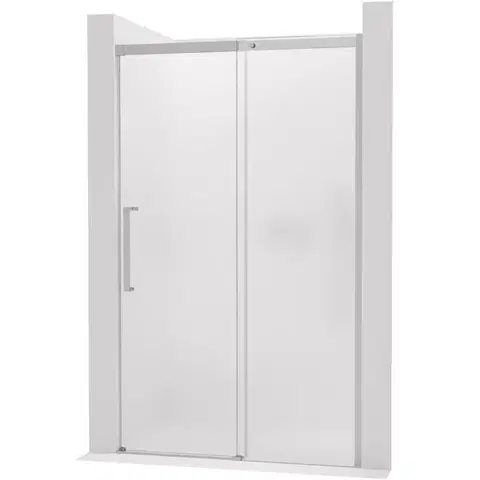 Sprchovacie kúty CERANO - Sprchové posuvné dvere Lantono - pravá - 8 mm - Soft-Close - chróm, mliečne sklo - 150x195 CER-663190
