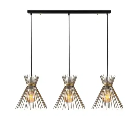 Svietidlá  Luster na lanku KIRPI 3xE27/40W/230V zlatá 892OPV1847