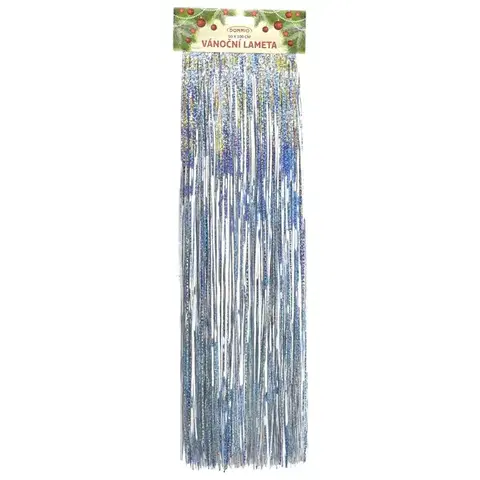 Vianočné dekorácie Lameta vianočná strieborná, 50 x 100 cm, laser efekt