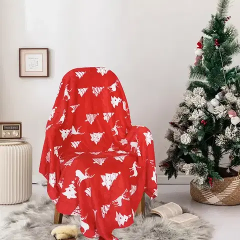 Deky Vianočná deka Christmas red 150x200cm TiaHome