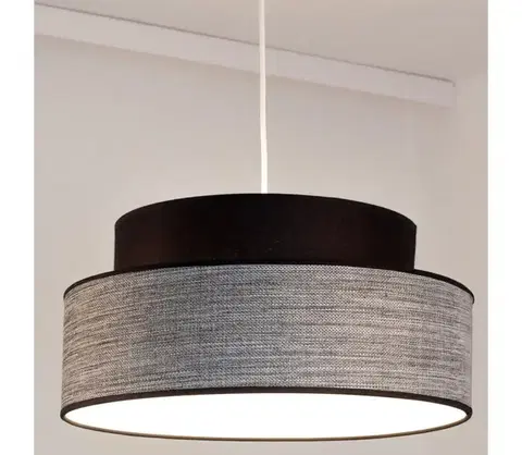 Svietidlá  Luster na lanku GRACE 1xE27/60W/230V pr. 40 cm čierna/šedá 0605