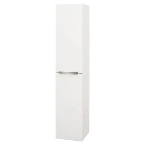 Kúpeľňový nábytok Mereo Mailo, kúpeľňová skrinka vysoká 170 cm, biela, elox AL madlo CN514LPN