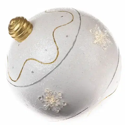 Vianočné dekorácie Vianočná LED dekorácia Ball biela, pr. 24 cm