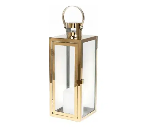 Taburetky Estilo Home Dekoratívna lucerna TOWER 38 cm zlatá 5905623251028