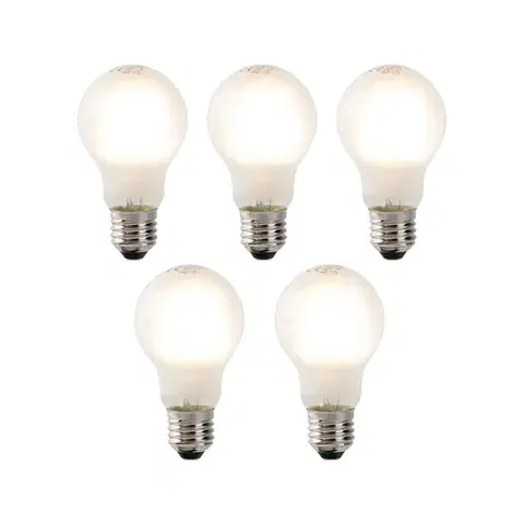 LED osvetlenie Sada 5 stmievateľných LED žiaroviek E27 s mliečnym sklom 4W 320lm 2700K