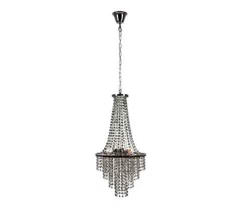 Svietidlá Markslöjd 108124 - Krištáľový luster na reťazi ALLINGTON 3xE14/25W/230V čierna 108124