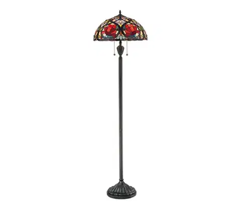 Lampy Elstead QZ-LARISSA-FL - Stojacia lampa Tiffany LARISSA 2xE27/100W/230V QZ-LARISSA-FL