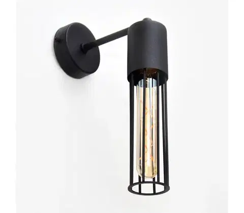 Svietidlá  Nástenná lampa MELODY 1xE27/15W/230V čierna KK-1116/1 BK-B