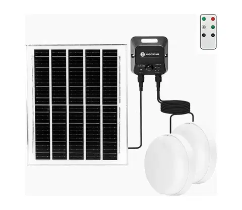 LED osvetlenie  B.V.  - Sada 2x LED solárne stropné svietidlo LED/3,7V 12000 mAh IP65 + diaľkové ovládanie B1020135L