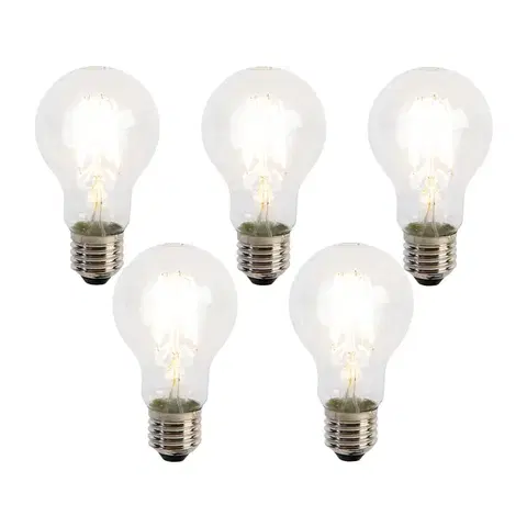 LED osvetlenie Sada 5 LED vláknových žiaroviek E27 A60 senzor súmraku 4W 470lm 2700K