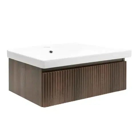Kúpeľňový nábytok Kúpeľňová skrinka s umývadlom SAT Evolution 98x30x44,8 cm orech mat SATEVO100NAU1 SATEVO100NAU1
