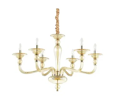 Svietidlá Ideal Lux - Luster na reťazi DANIELI 6xE14/40W/230V pr. 85 cm mosadz 159942