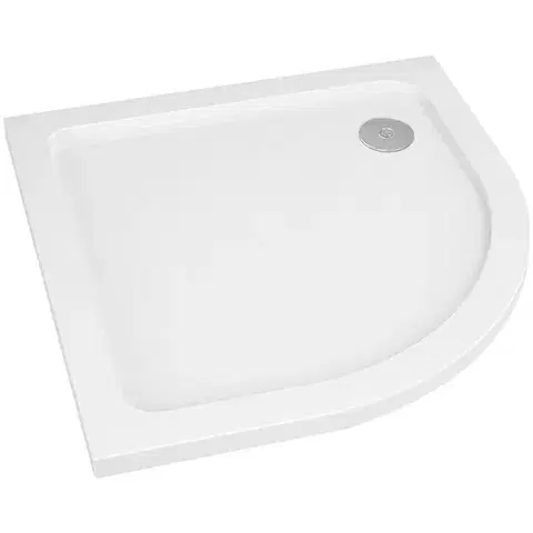 Vane CERANO - Sprchová vanička štvrťkruhová Piato - liaty mramor - biela lesklá - 90x90x3 CER-476984