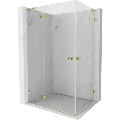 Sprchovacie kúty MEXEN/S - Lunar L Duo sprchovací kút dvere krídlové 115 x 95, transparent, zlato 834L-115L-095P-50-00