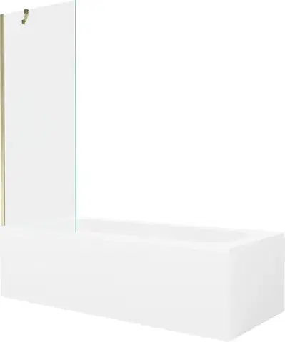 Sprchové dvere MEXEN/S - Vega obdĺžniková vaňa 180 x 80 cm s panelom + vaňová zástena 70, transparent, zlatá 550118080X9507000050