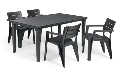 Záhradné plastové zostavy Elvisia Záhradný set ARIANA 4 +1 | grafit
