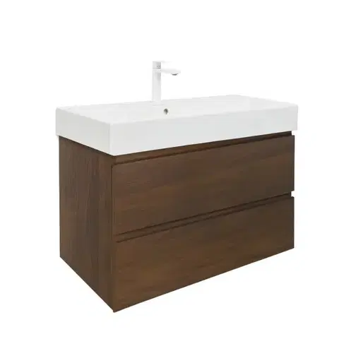 Kúpeľňový nábytok Kúpeľňová skrinka s umývadlom SAT B-Way 99x50x45 cm orech mat BWAY2100NUTU2BBI BWAY2100NUTU2BBI
