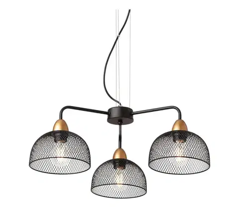 Svietidlá Redo 01-1573 - Luster na lane TAMIS 3xE27/42W/230V pr. 59 cm čierna 01-1573