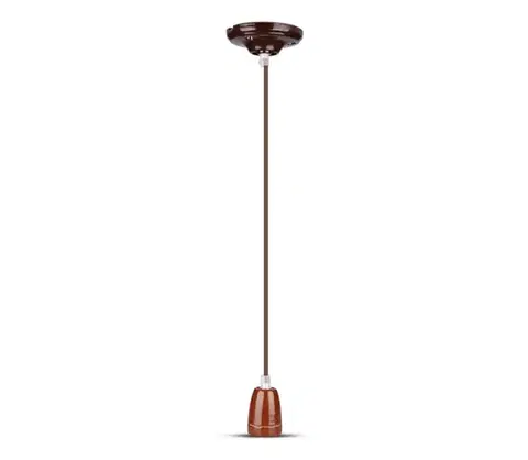 Predlžovacie káble  Napájací kábel 1xE27/60W/230V hnedá/porcelán 3810