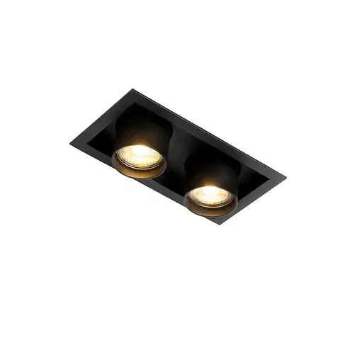 Zapustené svietidlá Moderné zapustené bodové svetlo čierne nastaviteľné 2-svetlo - Roof