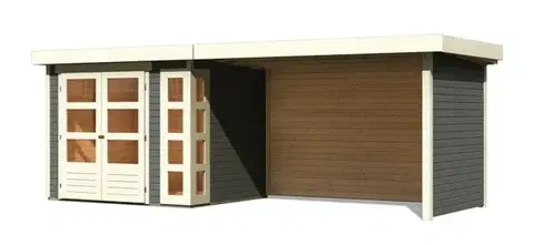 Drevené Drevený záhradný domček KERKO 3 s prístavkom 280 Lanitplast
