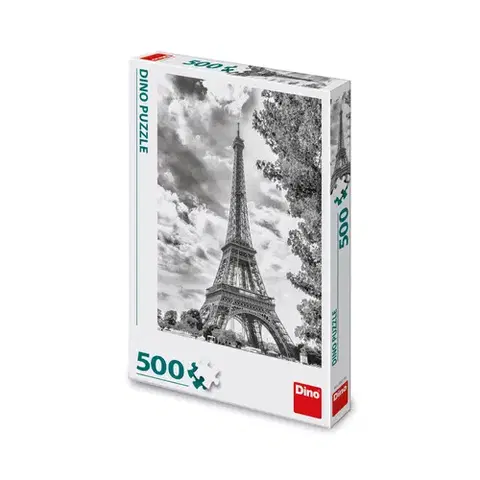 500 dielikov Dino Toys Puzzle Čiernobiela Eiffelova veža 500 Dino