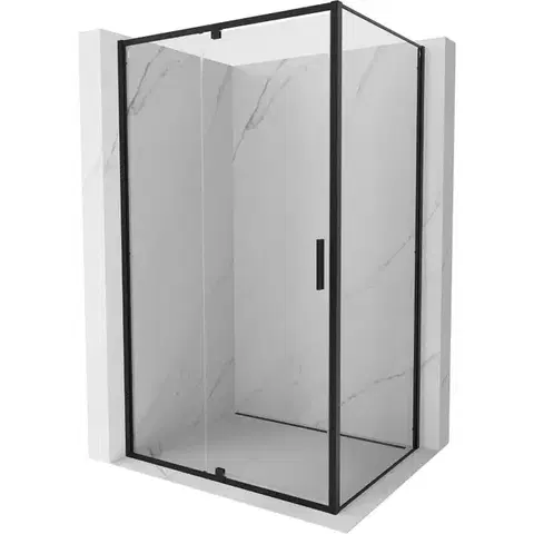 Sprchovacie kúty MEXEN/S - Exo sprchovací kút dvere krídlové 105 x 100, transparent, čierna 819-105-100-70-00