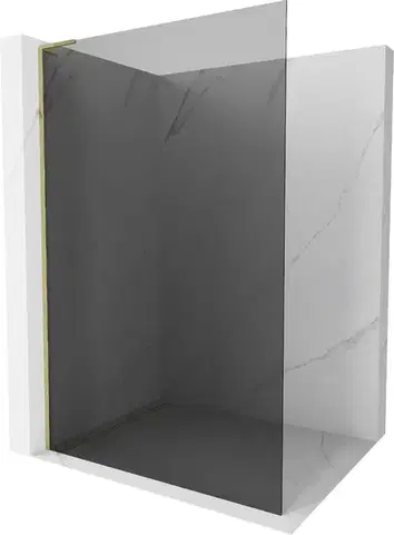 Sprchové dvere MEXEN/S - Kioto L Sprchová zástena WALK-IN 90 x 200, grafit, zlatá 800-090-103-50-40