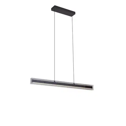 Závesné svietidlá Moderné závesné svietidlo čierne s dymovým sklom vrátane LED Easylift - Catch
