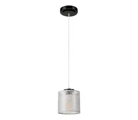 Svietidlá  Luster na lanku ROSA 1xE27/60W/230V čierna/šedá LM-1.8/CZARNY