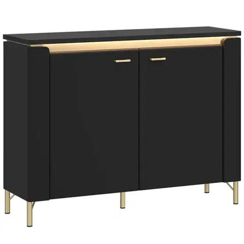 Komody do spálne Komoda Norica LAZK01 U114 2D čierna