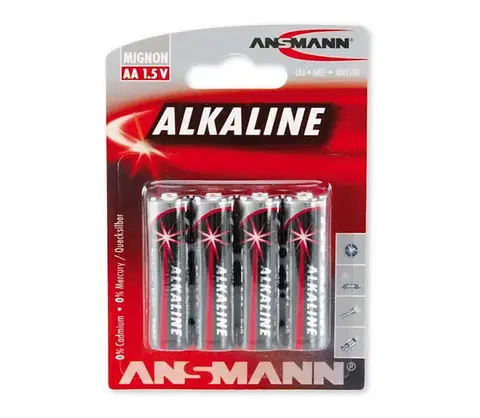 Predlžovacie káble Ansmann 09629 LR6 AA RED - 4ks alkalická batéria 1,5V 09629