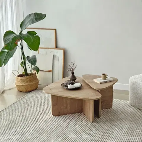 Sady stolíkov Súprava konferenčných stolíkov Ballare Set - Sapphire Oak