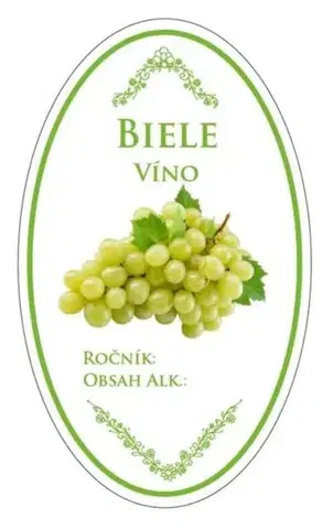 Samolepky na stenu Kinekus Samolepka domáce BIELE VÍNO 16ks etikiet