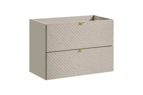 Kúpeľňový nábytok Comad Viva Cashmere skrinka 80x39x57 cm závesná kúpeľňová skrinka pod umývadlo béžová VIVA CASHMERE 82-80-2S