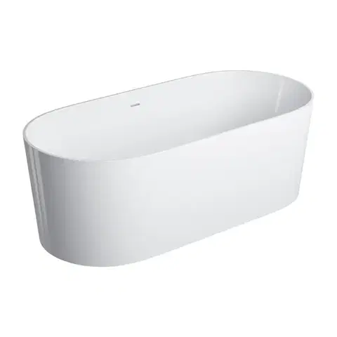 Vane OMNIRES - OVO PZ+ voľne stojaca vaňa s prepadom 160 x 75 cm, biely lesk OVO160WWZPBP