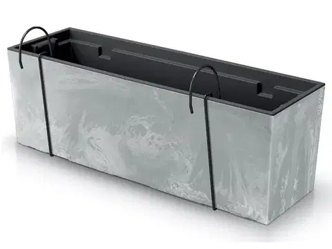 Kvetináče a truhlíky NABBI DUC600EW plastový balkónový kvetináč 58 cm sivý betón