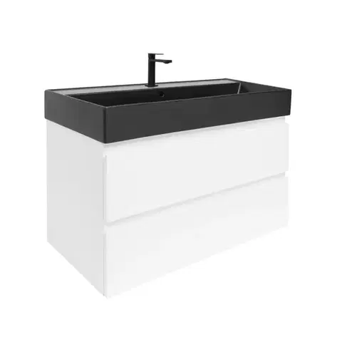 Kúpeľňový nábytok Kúpeľňová skrinka s umývadlom SAT B-Way 99x50x45 cm biela lesk BWAY2100WU2B2B BWAY2100WU2B2B