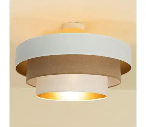 Svietidlá  Prisadený luster WENTA 1xE27/60W/230V pr. 50 cm biela/hnedá H0061