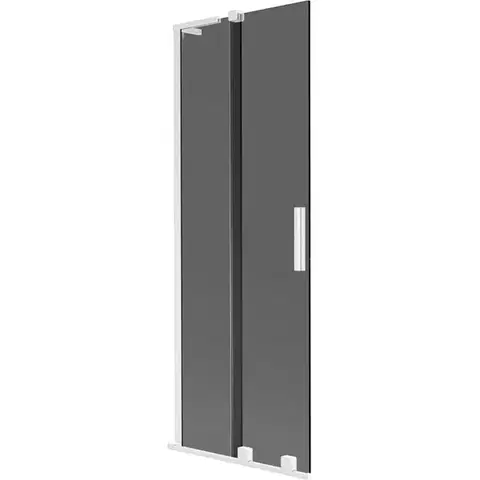 Sprchové dvere MEXEN/S - Velar L dvojkrídlová posuvná vaňová zástena 70 x 150, grafit, biela 896-070-003-41-20