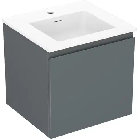 Kúpeľňový nábytok MEXEN/S - Orio kúpeľňová skrinka 50 cm s umývadlom Otis, 1 šuplík, grafit mat/biela mat 91A10-05047-1-BF66-W18M01