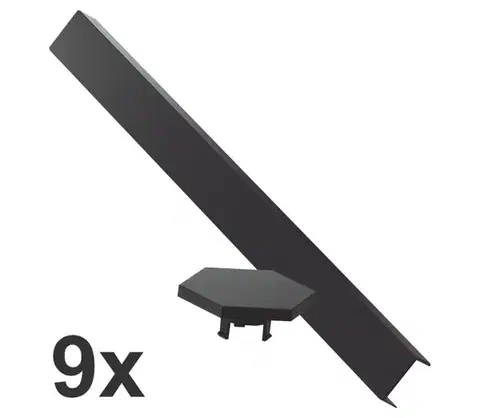 Predlžovacie káble Nanoleaf NL59-0001BM-9PK - Sada krytov na lištu LINES 9 ks čierna matná NL59-0001BM-9PK