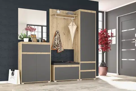 Predsieňové steny NABBI Thebes predsieň dub artisan / sivá
