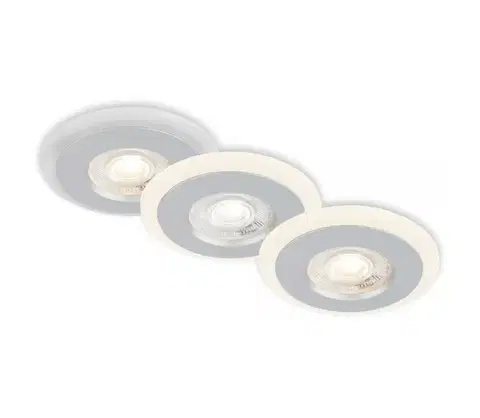 Svietidlá Briloner 7039034-SADA 3xLED Kúpeľňové podhľadové svietidlo 3xLED/5W/230V IP44 matný chróm 7039034