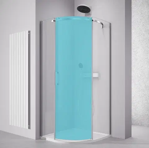 Sprchové dvere POLYSAN - THRON COMPONENT štvrťkruhová sprchová zástena 900x900, číre sklo, pravá TL2690BR