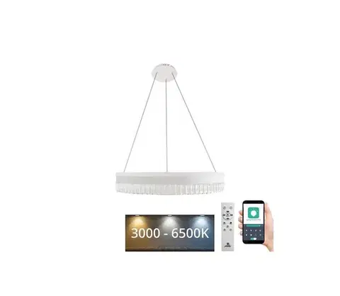 Svietidlá  LED Stmievateľný luster na lanku LED/80W/230V 3000-6500K biela + diaľkové ovládanie TA2302/W
