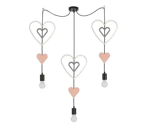 Svietidlá  Detský luster na lankách TRIO 3xE27/20W/230V ružová/biela/šedá 33-27535