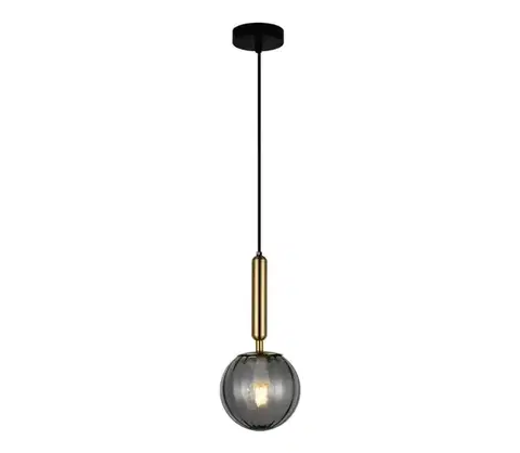 Svietidlá  PND-2324-1 BRO+SG - Luster na lanku RAVENA 1xE27/5W/230V čierna/mosadz PND-2324-1 BRO+SG