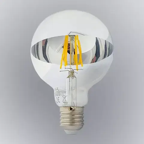 Žiarovky E27 Žiarovka FL LED G95 8W E27 4200K Half Silver
